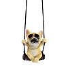 Cute Resin Swinging Bulldog Pendant Decorations HJEW-A010-01A-1