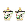 Alloy and Enamel Pendants ENAM-T021-20B-1