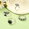 Zinc Alloy Finger Rings Sets RJEW-L101-03AS-5