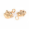 Brass Micro Pave Clear Cubic Zirconia Pendants KK-T062-150G-NF-2