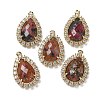 Natural Rhodonite Faceted Teardrop Pendants G-I375-01G-09-1