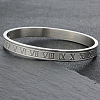Roman Number Pattern 304 Stainless Steel Hinged Bangles for Couple FS-WG2D392-01-1