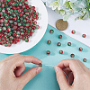 3 Strands Two-Tone Crackle Baking Paint Transparent Glass Beads Strands CCG-SP0001-01A-3