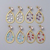 Glass Seed Beads Dangle Stud Earrings EJEW-JE03978-1