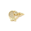 Brass Micro Pave Cubic Zirconia Charms ZIRC-I356-13G-01-2