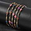 304 Stainless Steel Resin Link Chain Bracelets for Women BJEW-D452-01G-1