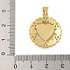 Heart Rack Plating Brass Micro Pave Cubic Zirconia Pendants KK-C074-54G-3