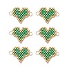 MIYUKI Delica Glass Seed Beaded Heart Links PALLOY-MZ00702-02-3
