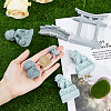 SUPERFINDINGS 7Pcs 7 Styles Mini Sandstone Bridge & Resin Torii Gate/Lion/Ksitigarbha Buddha/Monks DJEW-FH0001-23-3