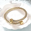 304 Stainless Steel Torque Bangles Bangles for Women BJEW-M042-07GP-1