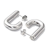 304 Stainless Steel Half Hoop Stud Earrings EJEW-C062-05P-2