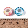 Printed Opaque Acrylic European Beads OACR-Q200-30-4