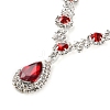 Teardrop Alloy Rhinestone Necklaces & Stud Earring Sets for Women SJEW-U001-01P-03-5