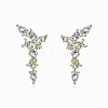 925 Sterling Silver with Cubic Zirconia Stud Earrings for Women EJEW-Z052-01G-1