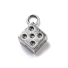 925 Sterling Silver Dice Charms with Jump Rings STER-R001-02S-1