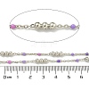 Brass Enamel Round Beaded Link Chain CHC-G022-07P-20-2