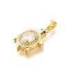 Brass Micro Pave Cubic Zirconia Pendants KK-G519-18G-03-2