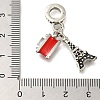 Rack Plating Alloy Red Enamel European Dangle Charms PALLOY-A009-06P-3