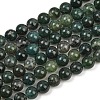 Natural Moss Agate Beads Strands G-F453-8mm-1