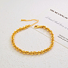 Vintage 3D Flower Brass Link Chain Anklets for Women QW1103-1