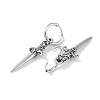 316 Surgical Stainless Steel Sword Hoop Earrings for Women EJEW-P274-15B-AS-2