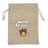 Christmas Printed Burlap Packing Pouches Drawstring Bags ABAG-Q053-02B-10-1