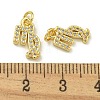 Rack Plating Brass Micro Pave Cubic Zirconia Pendants KK-K386-02B-G-3