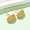 Brass Textured Stud Earrings EJEW-A143-02A-G-2