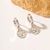 Fashionable Classic Clover Stainless Steel Hoop Earrings DA0122-2