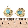 304 Stainless Steel Pave Synthetic Turquoise Pendants STAS-P380-19G-01-3