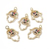 Brass Colorful Cubic Zirconia Pendants KK-E068-VA188-2-4