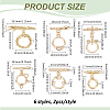 12Pcs 6 Styles Brass Toggle Clasps KK-PH0011-40G-2