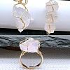 Wire Wrapped Nuggets Natural Quartz Crystal Pendant Necklace & Cuff Bangle & Rings Sets FS-WG99384-02-1