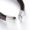 Leather Cord Multi-strand Bracelets BJEW-K141-29B-4
