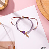 Natural Amethyst Beads Braided Bead Bracelets BS7739-2-2