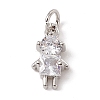 Brass Micro Pave Cubic Zirconia Charms ZIRC-F132-17P-1