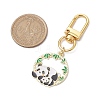 Panda Alloy Enamel Pendant Decoration HJEW-JM02602-3