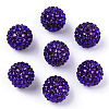 Chunky Resin Rhinestone Bubblegum Ball Beads X-RESI-S260-20mm-S14-1