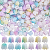 280Pcs 7 Colors Iridescent Plating Acrylic Beads MACR-SP0001-87-1