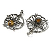 Natural Tiger Eye Pendants G-P547-05AS-10-2
