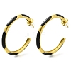 Ion Plating(IP) 304 Stainless Steel Enamel Stud Earrings EJEW-I316-06G-02-1
