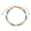 3Pcs Natural Mixed Gemstone & Shell Pearl Round Beaded Braided Bead Bracelets BJEW-JB13392-3