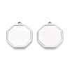 304 Stainless Steel Pendant Cabochon Settings STAS-N108-71P-1