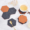 Hexagon Wool Felt Cup Mat DIY-WH0308-13-4