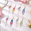 4 Pairs 4 Colors Transparent Resin Dangle Earrings EJEW-TA00607-1