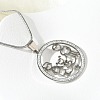 201 Stainless Steel Crystal Rhinestone Ring with Family Pendant Necklaces for Mother's Day Gift NJEW-P327-04P-B-2
