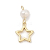 Natural Cultured Freshwater Pearl & Brass Pendants KK-U062-06G-1