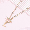304 Stainless Steel Letter Pendant Necklaces NJEW-LP0001-52L-G-3