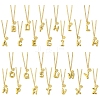 304 Stainless Steel Clear Cubic Zirconia Heart & Letter Pendant Curb Chain Necklaces for Women NJEW-FS00012-27J-4
