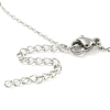 304 Stainless Steel Crystal Rhinestone Lock Pendant Necklaces NJEW-I129-01P-3